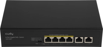 Коммутатор Cudy GS1006P (L2) 6x1Гбит/с 4PoE 65W неуправляемый - купить недорого с доставкой в интернет-магазине