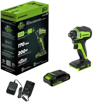 Винтоверт Greenworks ID3170 аккум. патрон:шестигр.1/4" (3804907CUA) - купить недорого с доставкой в интернет-магазине