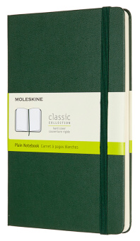 Блокнот Moleskine CLASSIC QP062K15 Large 130х210мм 240стр. нелинованный твердая обложка зеленый - купить недорого с доставкой в интернет-магазине