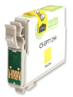 Картридж струйный Cactus CS-EPT1294 T1294 желтый (10мл) для Epson B42/BX305/BX305F/BX320/BX525/BX625/SX420/SX425/SX525/SX623 с чипом - купить недорого с доставкой в интернет-магазине