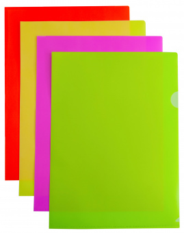 Папка-уголок Бюрократ Double Neon DNECPINK A4 пластик 0.18мм розовый - купить недорого с доставкой в интернет-магазине