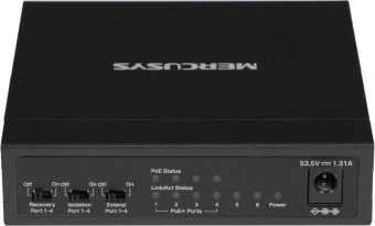 Коммутатор Mercusys MS106P (L2) 6x100Мбит/с 4PoE+ 67W неуправляемый - купить недорого с доставкой в интернет-магазине