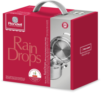 Кастрюля Rondell RainDrops RDS-1295 5.6л. d=24см (с крышкой) стальной - купить недорого с доставкой в интернет-магазине