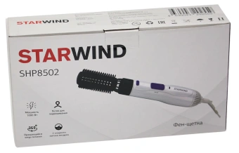 Фен-щетка Starwind SHP8502 1000Вт белый/фиолетовый - купить недорого с доставкой в интернет-магазине