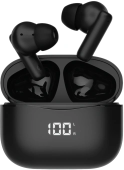 Гарнитура внутриканальные Hyundai H-EP204 черный беспроводные bluetooth в ушной раковине (HEP204) - купить недорого с доставкой в интернет-магазине