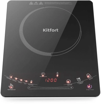 Плита Электрическая Kitfort КТ-106 черный стеклокерамика (настольная) - купить недорого с доставкой в интернет-магазине