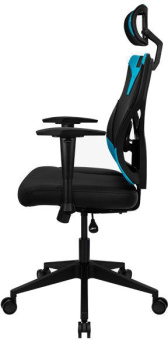 Кресло игровое Aerocool Guardian черный/голубой сиденье черный экокожа/сетка с подголов. крестов. нейлон - купить недорого с доставкой в интернет-магазине