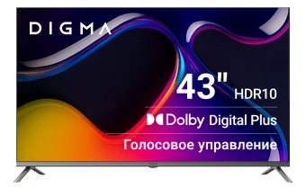 Телевизор LED Digma 43" DM-LED43UBB41 Android TV Frameless Metal темно-серебристый/серый 4K Ultra HD 60Hz DVB-T DVB-T2 DVB-C DVB-S DVB-S2 USB WiFi Smart TV - купить недорого с доставкой в интернет-магазине