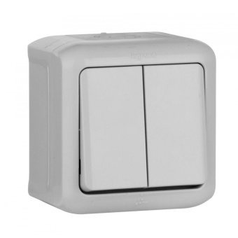 Выключатель Legrand Quteo 2кл. IP44 серый (782332) - купить недорого с доставкой в интернет-магазине