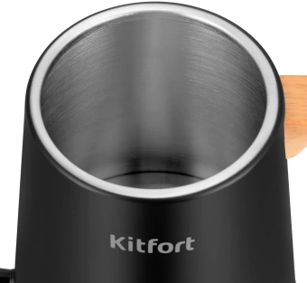 Чайник электрический Kitfort КТ-6726 1л. 1200Вт черный/дерево корпус: нерж.сталь/пластик - купить недорого с доставкой в интернет-магазине