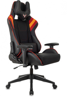 Кресло игровое Zombie VIKING 4 AERO черный/красный ткань/эко.кожа с подголов. крестов. пластик - купить недорого с доставкой в интернет-магазине