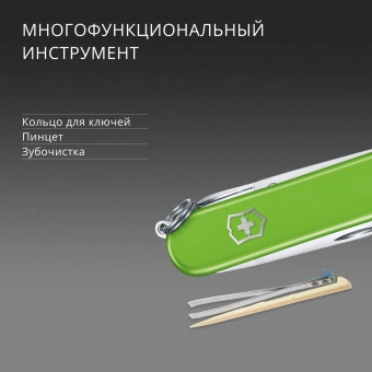 Нож перочинный Victorinox Classic SD Smashed Avocado (0.6223.43G) 58мм 7функц. подар.коробка - купить недорого с доставкой в интернет-магазине