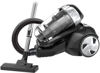 Пылесос Vitek VT-CV1230 2200Вт черный/серебристый - купить недорого с доставкой в интернет-магазине