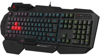 Клавиатура A4Tech B314 черный USB Multimedia for gamer LED (подставка для запястий) кабель 1.8м - купить недорого с доставкой в интернет-магазине