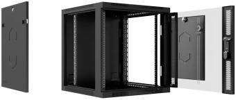 Шкаф коммутационный Cabeus (SH-05F-12U60/45-R-BK) настенный 12U 600x450мм пер.дв.стекл 50кг черный 390мм IP20 сталь - купить недорого с доставкой в интернет-магазине