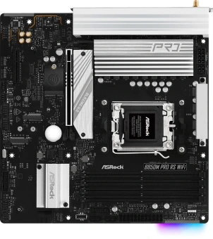 Материнская плата Asrock B850M PRO RS WIFI Socket AM5 AMD B850 4xDDR5 mATX AC`97 8ch(7.1) 2.5Gg RAID+HDMI+DP - купить недорого с доставкой в интернет-магазине
