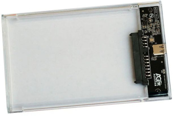 Внешний корпус для HDD/SSD AgeStar 3UB2P4C SATA III USB3.0 пластик прозрачный 2.5" - купить недорого с доставкой в интернет-магазине