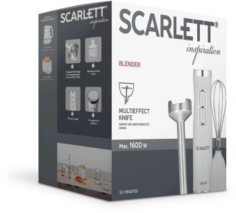 Блендер погружной Scarlett SC-HB42F69 1600Вт белый - купить недорого с доставкой в интернет-магазине