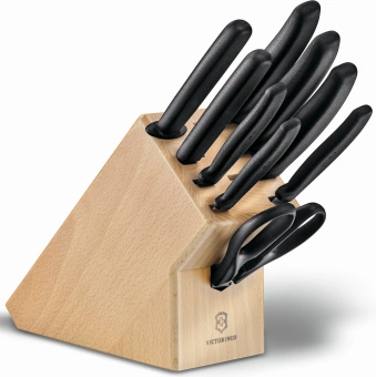 Набор ножей кухон. Victorinox Swiss Classic 6.7193.9 компл.:8предм. ножницы дерево/черный - купить недорого с доставкой в интернет-магазине