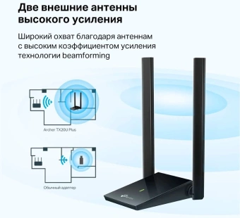 Сетевой адаптер Wi-Fi TP-Link Archer TX20U Plus AX1800 USB 3.0 (ант.внеш.несъем.) 2ант. - купить недорого с доставкой в интернет-магазине