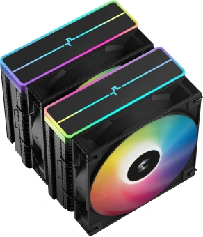 Устройство охлаждения(кулер) Deepcool AG620 Bk V2 ARGB Soc-AM5/AM4/1200/1700/1851 черный 4-pin 15-29dB Al+Cu 260W 1330gr Ret (R-AG620-BKAMMN-GJD) - купить недорого с доставкой в интернет-магазине