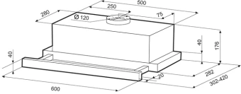 Вытяжка встраиваемая Krona Kamilla ECO 600 W белый управление: кнопочное (1 мотор) - купить недорого с доставкой в интернет-магазине