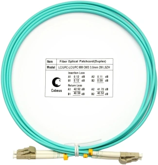 Патч-корд Cabeus FOP-50-LC-LC-2M 2x50/125 OM3 LC дуплекс-LC дуплекс 2м LSZH бирюзовый - купить недорого с доставкой в интернет-магазине