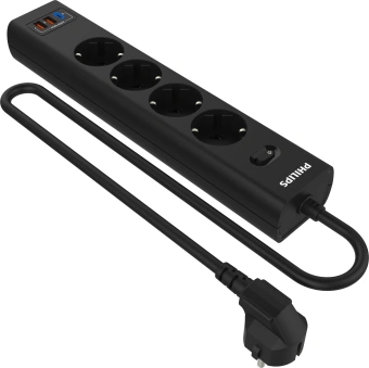 Сетевой фильтр Philips CHP4346BB/51 3м (4 розетки) черный (коробка) - купить недорого с доставкой в интернет-магазине