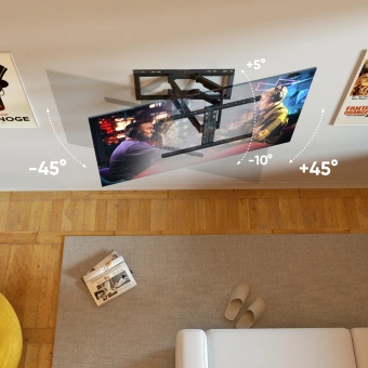 Кронштейн для телевизора Onkron SM6L черный 32"-90" макс.50кг настенный поворот и наклон - купить недорого с доставкой в интернет-магазине