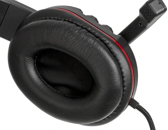 Наушники с микрофоном Оклик HS-L380G ABADDON черный/красный 1.8м мониторные оголовье (1100404) - купить недорого с доставкой в интернет-магазине