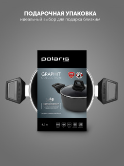 Кастрюля Polaris Graphit 24C 4л. d=24см (с крышкой) т.серый - купить недорого с доставкой в интернет-магазине