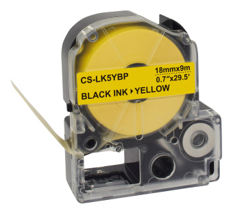 Картридж ленточный Cactus CS-LK5YBP LK-5YBP черный на желтом 18x9 для Epson LW400/LW700/LW600P/LW1000P/K400/Z700/Z900 - купить недорого с доставкой в интернет-магазине