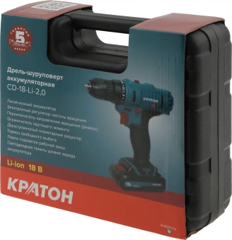 Дрель-шуруповерт Кратон CD-18-Li-2,0 аккум. патрон:быстрозажимной (3 11 01 057) - купить недорого с доставкой в интернет-магазине