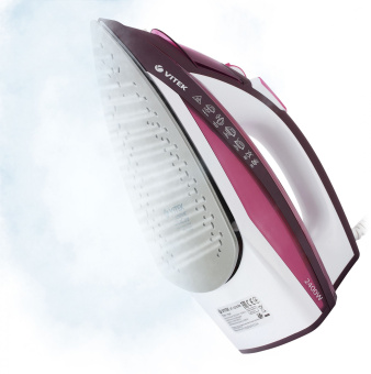 Утюг Vitek Luxure 1215-VT-03 2400Вт бордовый/белый - купить недорого с доставкой в интернет-магазине