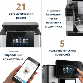 Кофемашина Delonghi Primadonna Soul ECAM610.74.MB 1450Вт черный/серебристый - купить недорого с доставкой в интернет-магазине