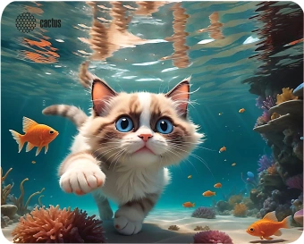 Коврик для мыши Cactus Fish Cat рисунок 300x250x3мм (CS-MPC-D15M) - купить недорого с доставкой в интернет-магазине