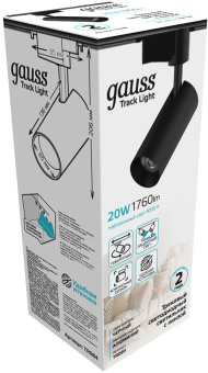 Система трековая Gauss TR084 20Вт 4000K цв.св.:белый нейтральный черный - купить недорого с доставкой в интернет-магазине