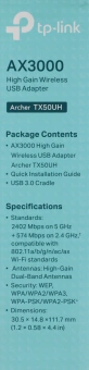 Сетевой адаптер Wi-Fi TP-Link Archer TX50UH AX3000 USB 3.0 (ант.внутр.) 2ант. - купить недорого с доставкой в интернет-магазине