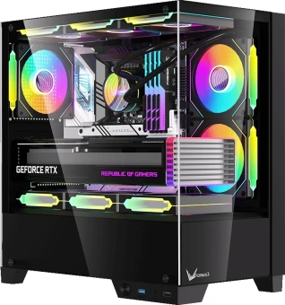 Корпус Formula Crystal Z1M Plus FR черный без БП mATX 5x120mm 2xUSB3.0 1xUSB3.1 audio bott PSU - купить недорого с доставкой в интернет-магазине