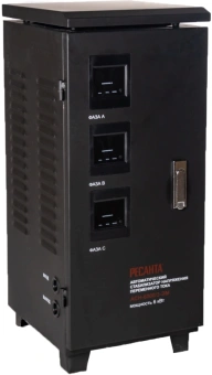 Стабилизатор напряжения Ресанта АСН-6000/3-ЭМ трехфазный черный (63/4/3) - купить недорого с доставкой в интернет-магазине