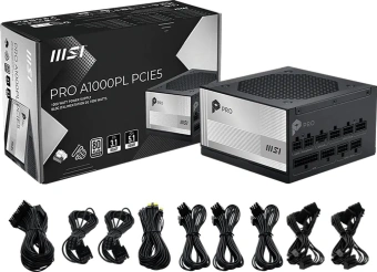 Блок питания MSI ATX 1000W Pro A1000PL 80+ platinum (20+4pin) APFC 120mm fan 6xSATA Cab Manag RTL - купить недорого с доставкой в интернет-магазине