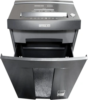 Шредер Office Kit S300 0,8x5 черный (секр.P-7) фрагменты 8лист. 33лтр. пл.карты CD - купить недорого с доставкой в интернет-магазине