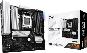 Материнская плата Asrock B850M PRO RS Socket AM5 AMD B850 4xDDR5 mATX AC`97 8ch(7.1) 2.5Gg RAID+HDMI+DP - купить недорого с доставкой в интернет-магазине