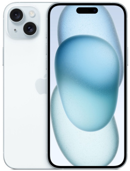 Смартфон Apple A3096 iPhone 15 Plus 128Gb голубой моноблок 3G 4G 2Sim 6.7" 1290x2796 iOS 17 48Mpix 802.11 a/b/g/n/ac/ax NFC GPS GSM900/1800 TouchSc Protect - купить недорого с доставкой в интернет-магазине