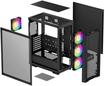 Корпус Deepcool CC560 MESH V2 черный без БП ATX 8x120mm 5x140mm 1xUSB2.0 audio bott PSU - купить недорого с доставкой в интернет-магазине