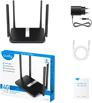 Роутер беспроводной Cudy LT500 AC1200 10/100BASE-TX/4G cat.4 черный - купить недорого с доставкой в интернет-магазине
