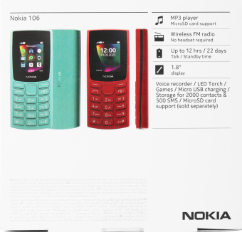 Мобильный телефон Nokia 106 DS TA-1564 красный моноблок 2Sim 1.8" 120x160 Series 30+ GSM900/1800 GSM1900 FM microSD max32Gb - купить недорого с доставкой в интернет-магазине