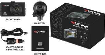 Видеорегистратор Artway AV-400 Max Power черный 2Mpix 1080x1920 1080i 170гр. - купить недорого с доставкой в интернет-магазине