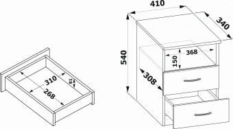 Тумба Сокол КТ-09.1 приставная прикроватная 410x340x540мм (00-00011699) белый - купить недорого с доставкой в интернет-магазине