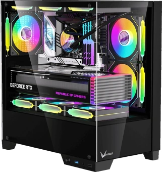 Корпус Formula Crystal Z1M Plus FR черный без БП mATX 5x120mm 2xUSB3.0 1xUSB3.1 audio bott PSU - купить недорого с доставкой в интернет-магазине
